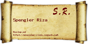 Spengler Riza névjegykártya